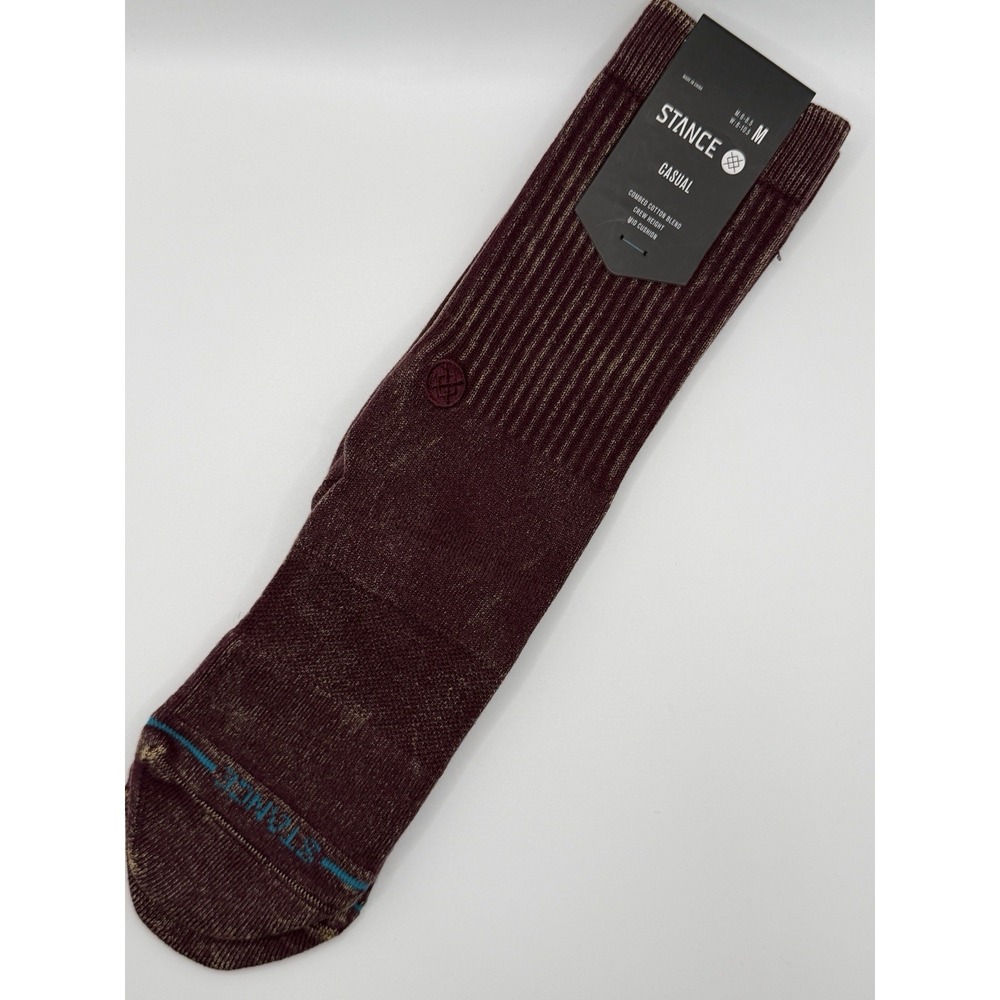 Stance Icon Dyed Crew Socks Fig Burgundy Medium A556A25IDC NWT Mens 6-8.5